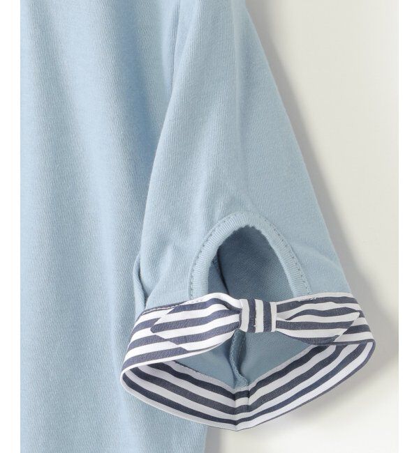 ikka kids「ソデストライプリボンロゴＴ」|Tシャツ・カットソー|