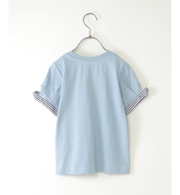 ikka kids「ソデストライプリボンロゴＴ」|Tシャツ・カットソー|