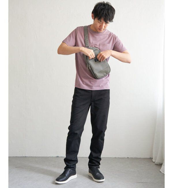 ikka「ライトダンボールジャカード襟ダブルフェイスTシャツ」|Tシャツ・カットソー|