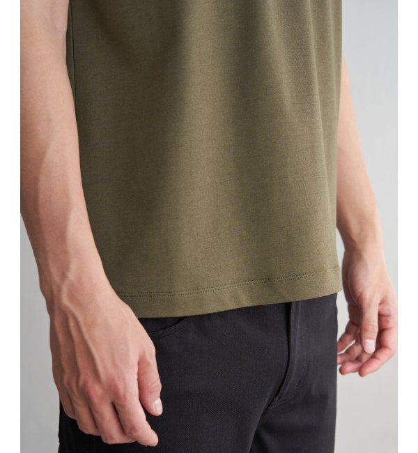 ikka「ライトダンボールジャカード襟ダブルフェイスTシャツ」|Tシャツ・カットソー|