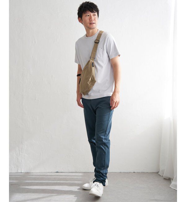 ikka「ライトダンボールジャカード襟ダブルフェイスTシャツ」|Tシャツ・カットソー|