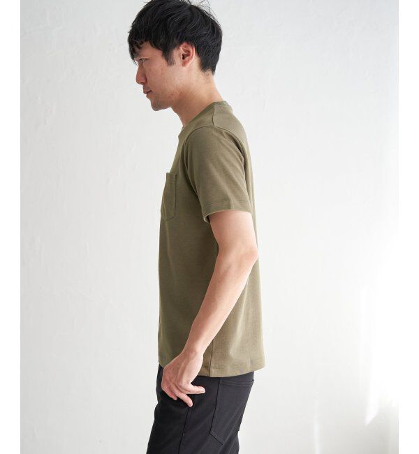 ikka「ライトダンボールジャカード襟ダブルフェイスTシャツ」|Tシャツ・カットソー|