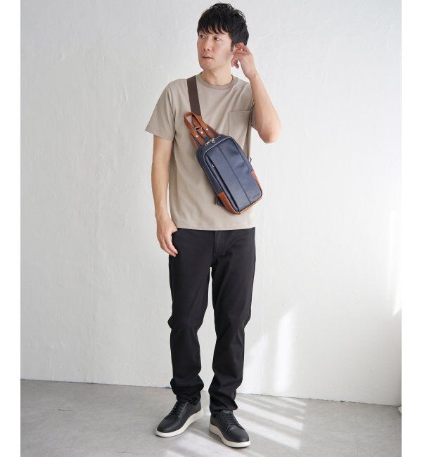 ikka「ライトダンボールジャカード襟ダブルフェイスTシャツ」|Tシャツ・カットソー|