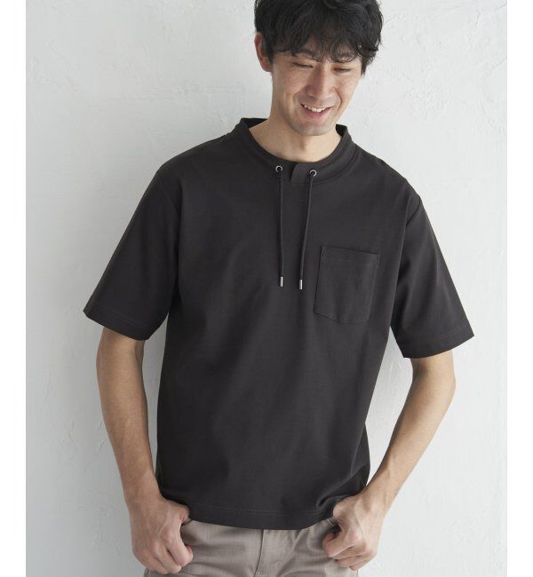 ikka「冷感ルーイカラー5分袖ポケT」|Tシャツ・カットソー|