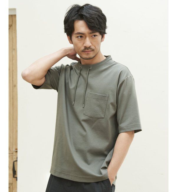 ikka「冷感ルーイカラー5分袖ポケT」|Tシャツ・カットソー|