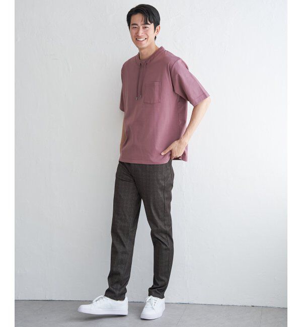 ikka「冷感ルーイカラー5分袖ポケT」|Tシャツ・カットソー|