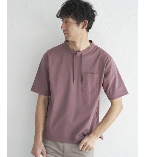 ikka「冷感ルーイカラー5分袖ポケT」|Tシャツ・カットソー|