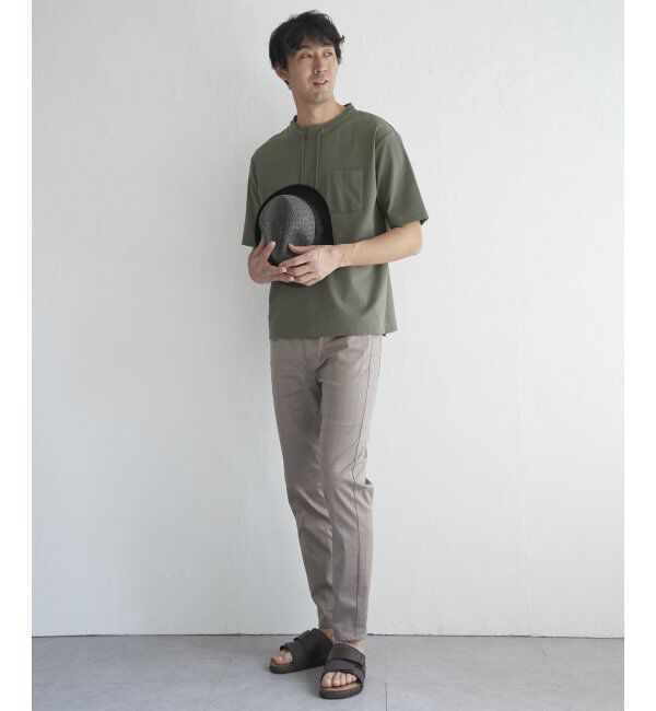 ikka「冷感ルーイカラー5分袖ポケT」|Tシャツ・カットソー|