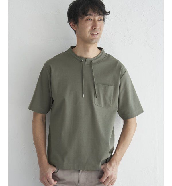 ikka「冷感ルーイカラー5分袖ポケT」|Tシャツ・カットソー|