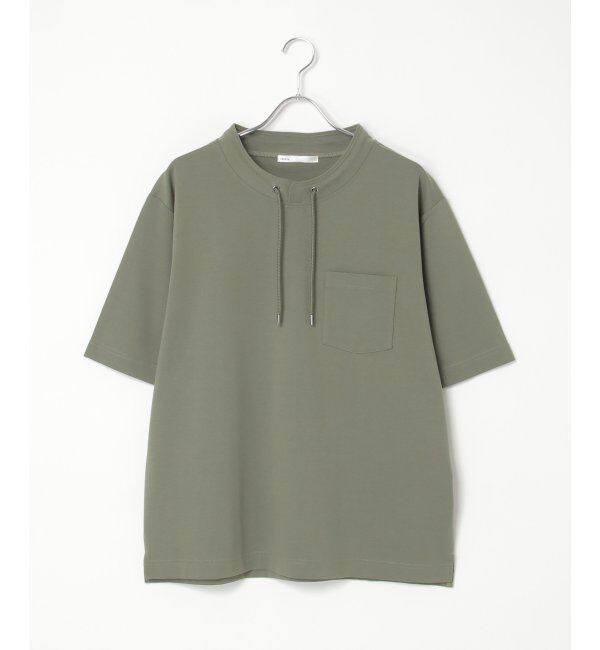ikka「冷感ルーイカラー5分袖ポケT」|Tシャツ・カットソー|