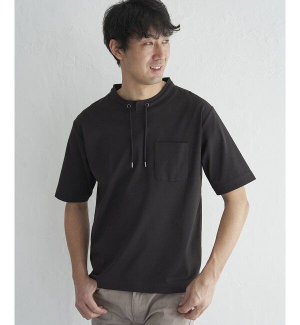 ikka「冷感ルーイカラー5分袖ポケT」|Tシャツ・カットソー|