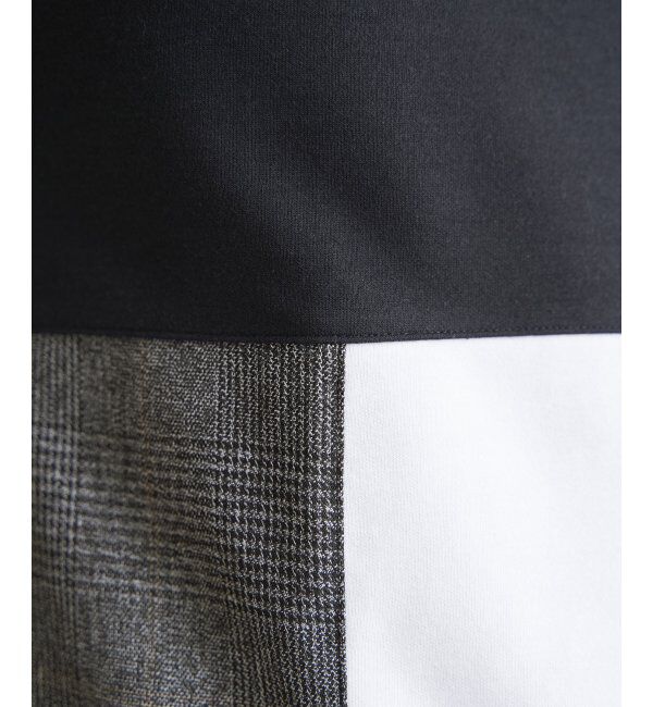 ikka「ブロックスCHスエード切り替えTシャツ」|Tシャツ・カットソー|