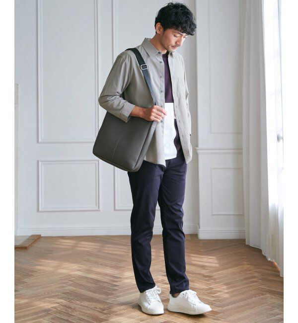 ikka「ブロックスCHスエード切り替えTシャツ」|Tシャツ・カットソー|