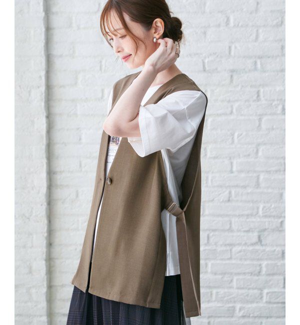 ikka「ドライタッチサイドスリットジレ」|ダウンベスト・ベスト|