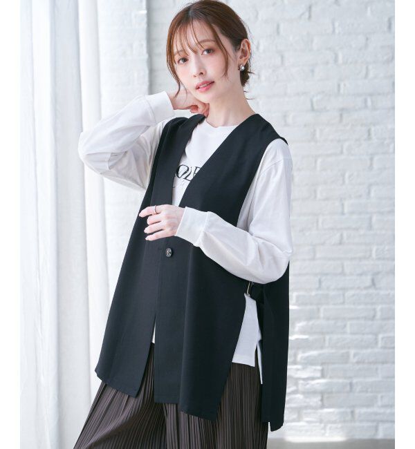 ikka「ドライタッチサイドスリットジレ」|ダウンベスト・ベスト|