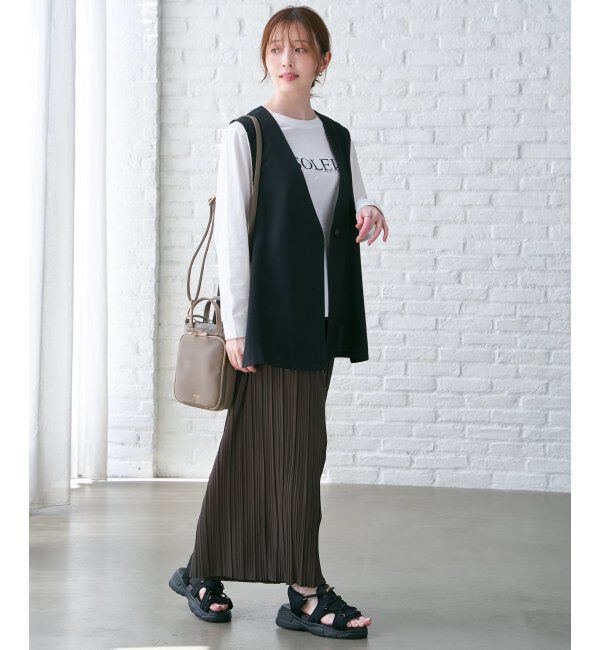 ikka「ドライタッチサイドスリットジレ」|ダウンベスト・ベスト|