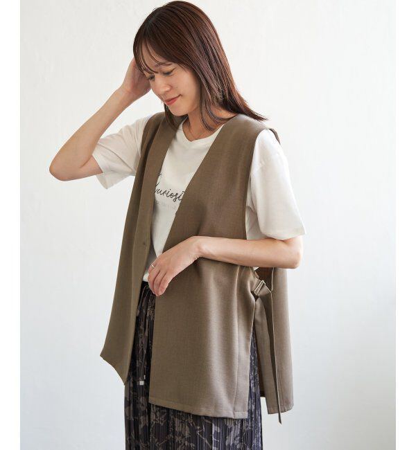ikka「ドライタッチサイドスリットジレ」|ダウンベスト・ベスト|