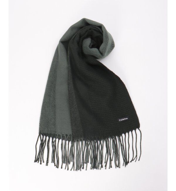 ikka「編地切り替えワイドマフラー」|マフラー|ブラック