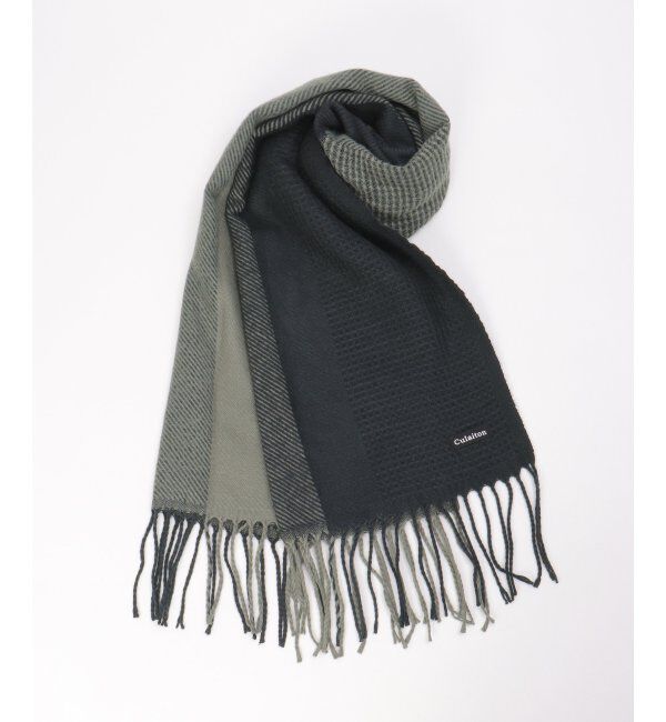 ikka「編地切り替えワイドマフラー」|マフラー|