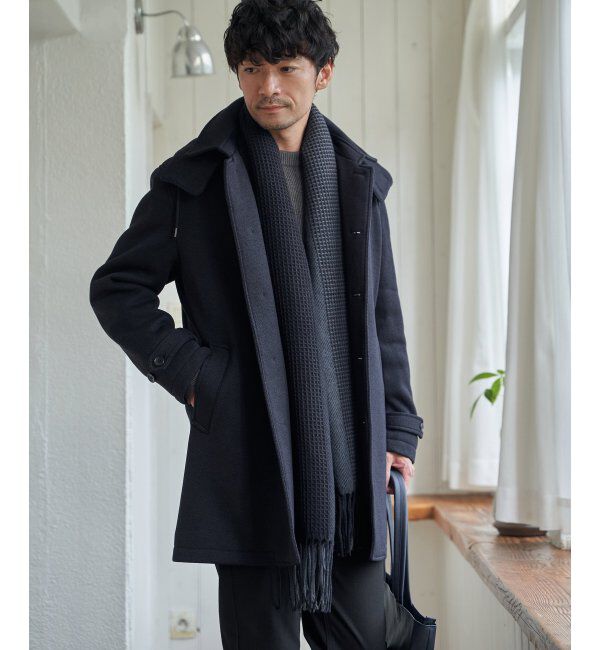 ikka「編地切り替えワイドマフラー」|マフラー|