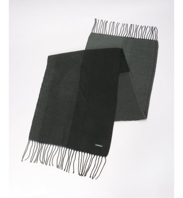 ikka「編地切り替えワイドマフラー」|マフラー|