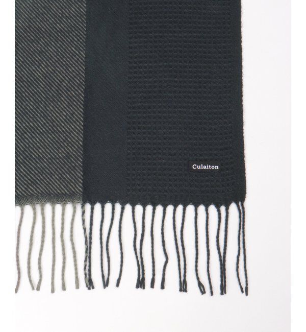 ikka「編地切り替えワイドマフラー」|マフラー|