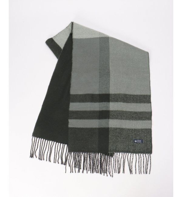 ikka「リバーシブルチェックマフラー」|マフラー|ブラック