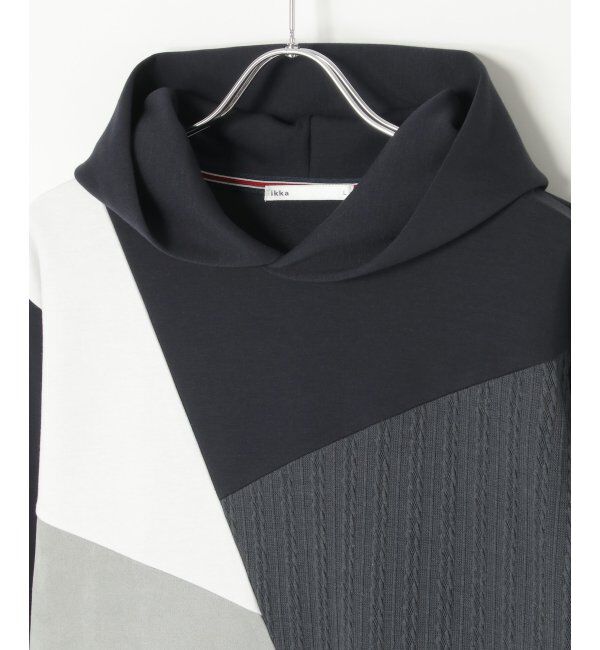 ikka「ブロックスダンボールプルパーカ」|パーカー|