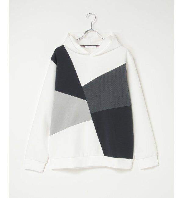 ikka「ブロックスダンボールプルパーカ」|パーカー|