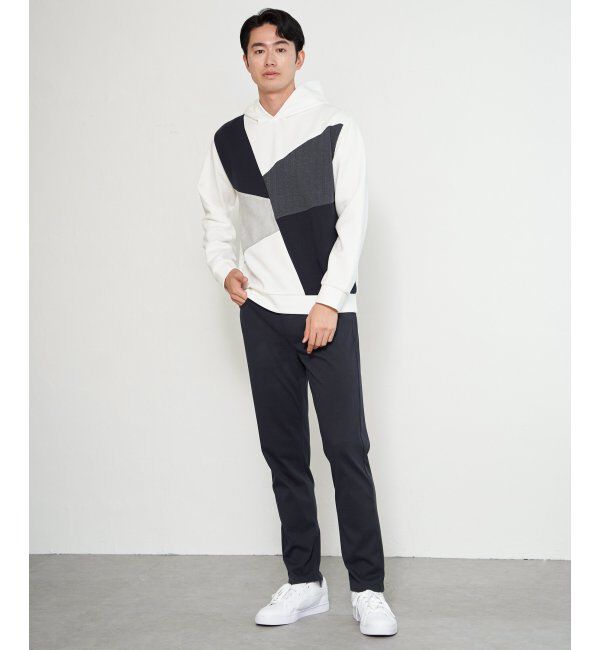 ikka「ブロックスダンボールプルパーカ」|パーカー|