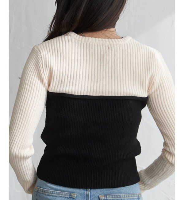 VENCE share style「ウールライクビスチェ見え配色プルオーバー」|タンクトップ|