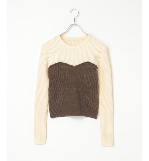 VENCE share style「ウールライクビスチェ見え配色プルオーバー」|タンクトップ|
