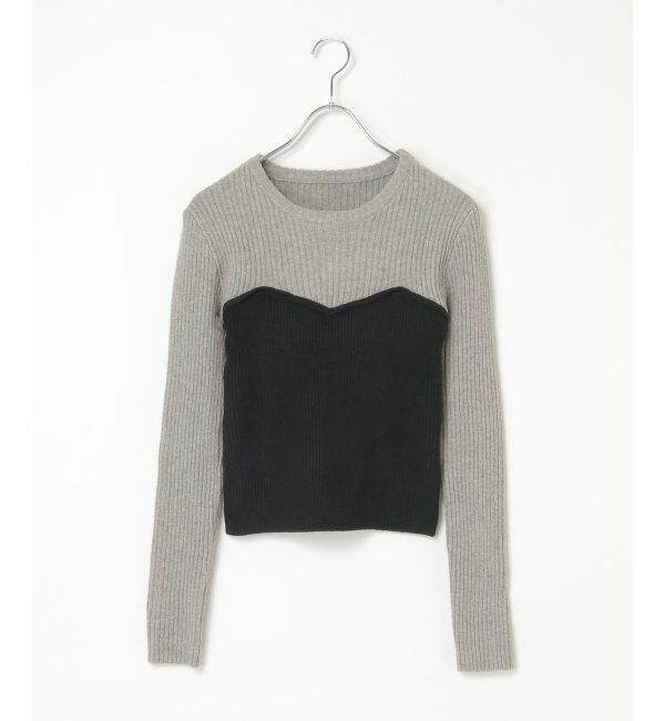 VENCE share style「ウールライクビスチェ見え配色プルオーバー」|タンクトップ|