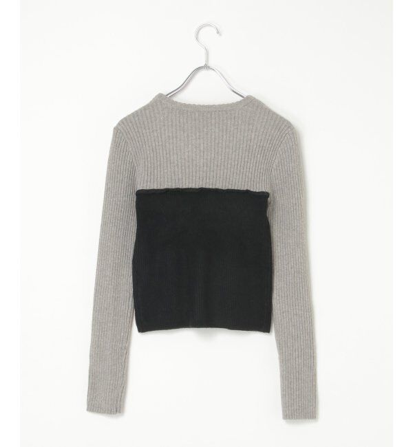 VENCE share style「ウールライクビスチェ見え配色プルオーバー」|タンクトップ|