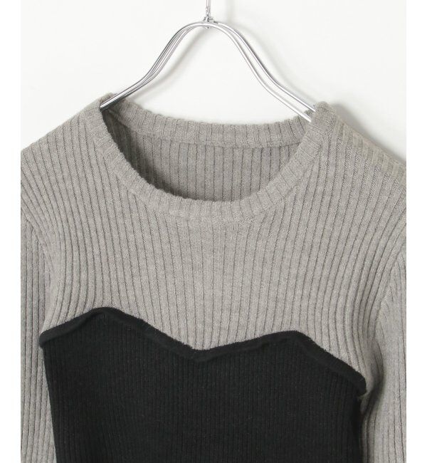 VENCE share style「ウールライクビスチェ見え配色プルオーバー」|タンクトップ|