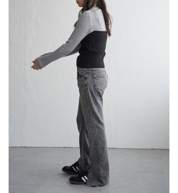 VENCE share style「ウールライクビスチェ見え配色プルオーバー」|タンクトップ|