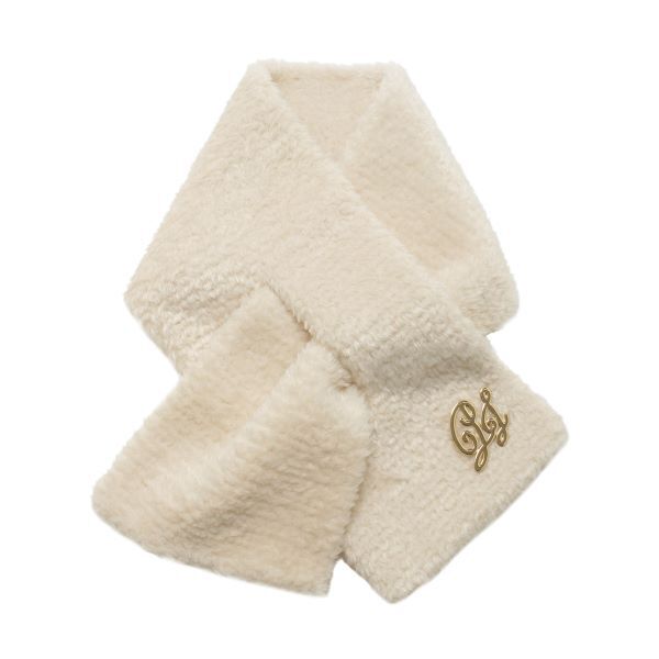 PAUL&JOE「ＰＪ／マフラー／ブローチ付フェイクファー」|マフラー|オフホワイト