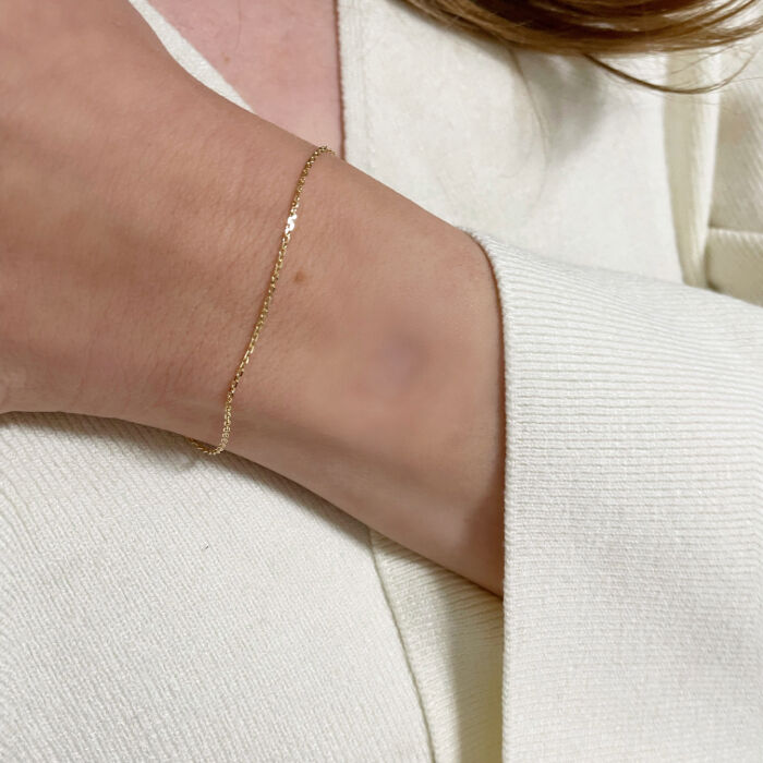 BACKYARD FAMILY「ブレスレット 18金 K18 検定刻印 通販 国産 日本製 チェーンブレスレット チェーン あずき」|その他|