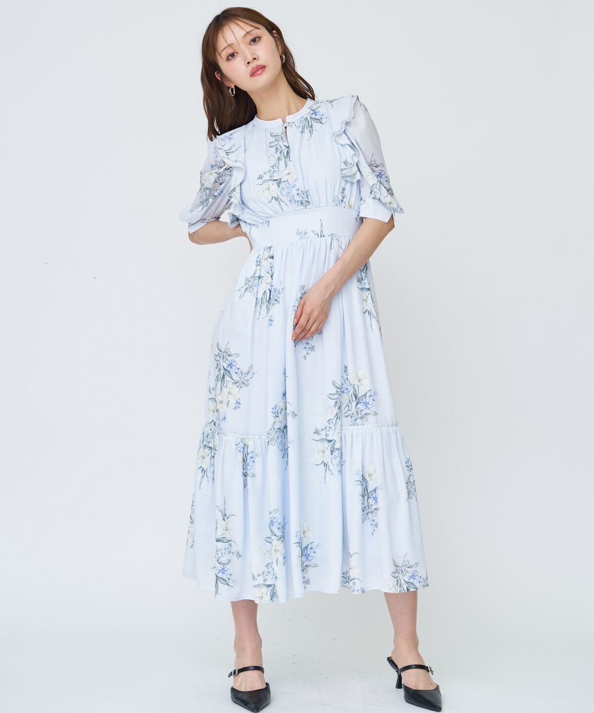 アンドクチュール「シャドーフラワーブーケワンピース」|ワンピース|