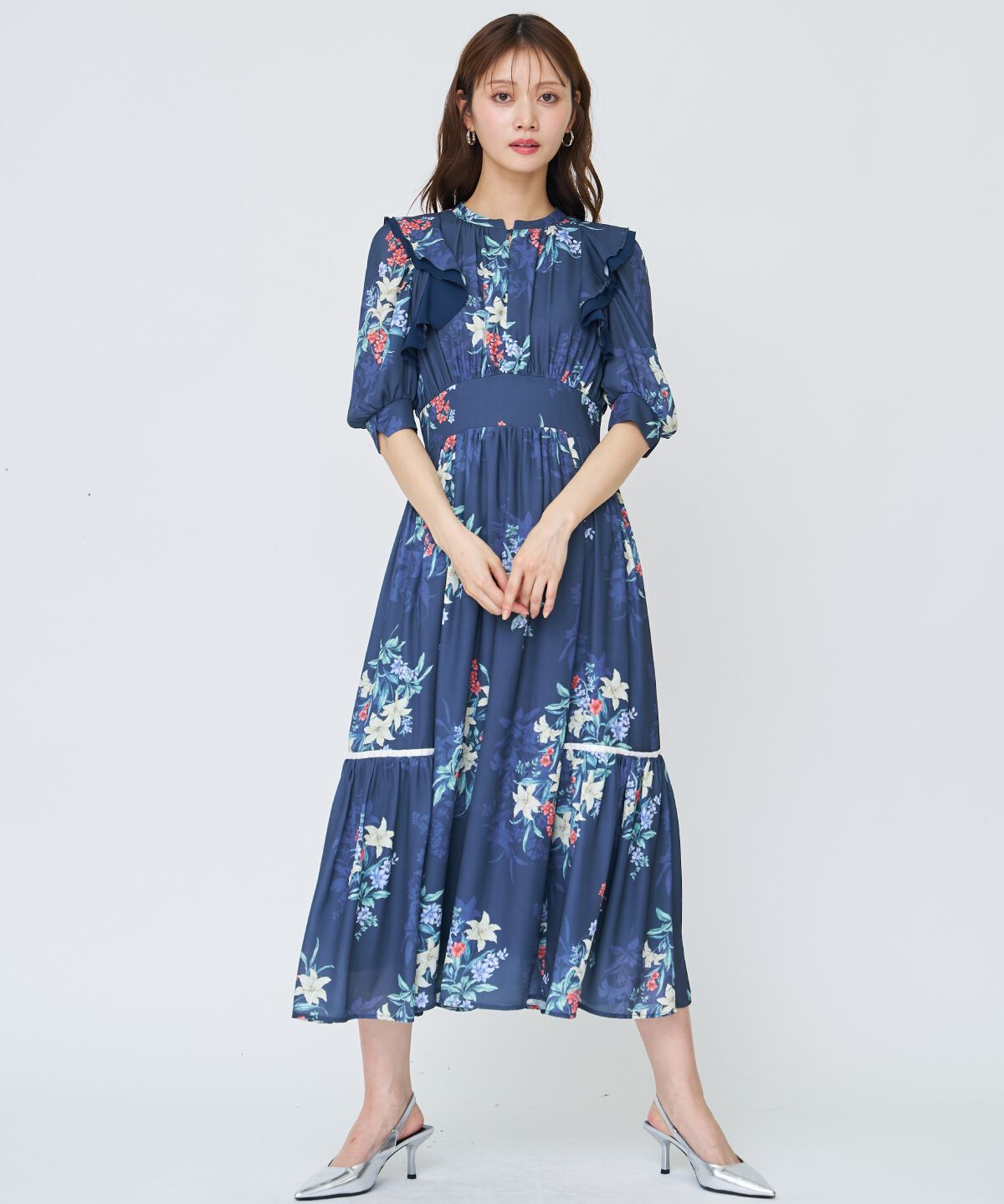 アンドクチュール「シャドーフラワーブーケワンピース」|ワンピース|