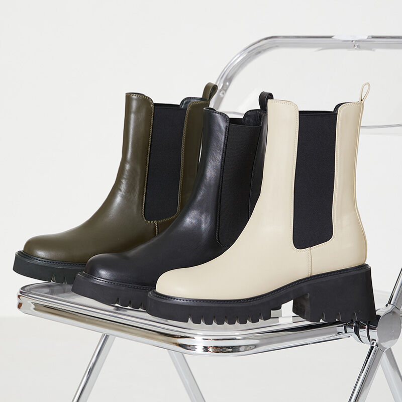 ORiental TRaffic「厚底サイドゴアブーツ/31419」|ショートブーツ|WHITE