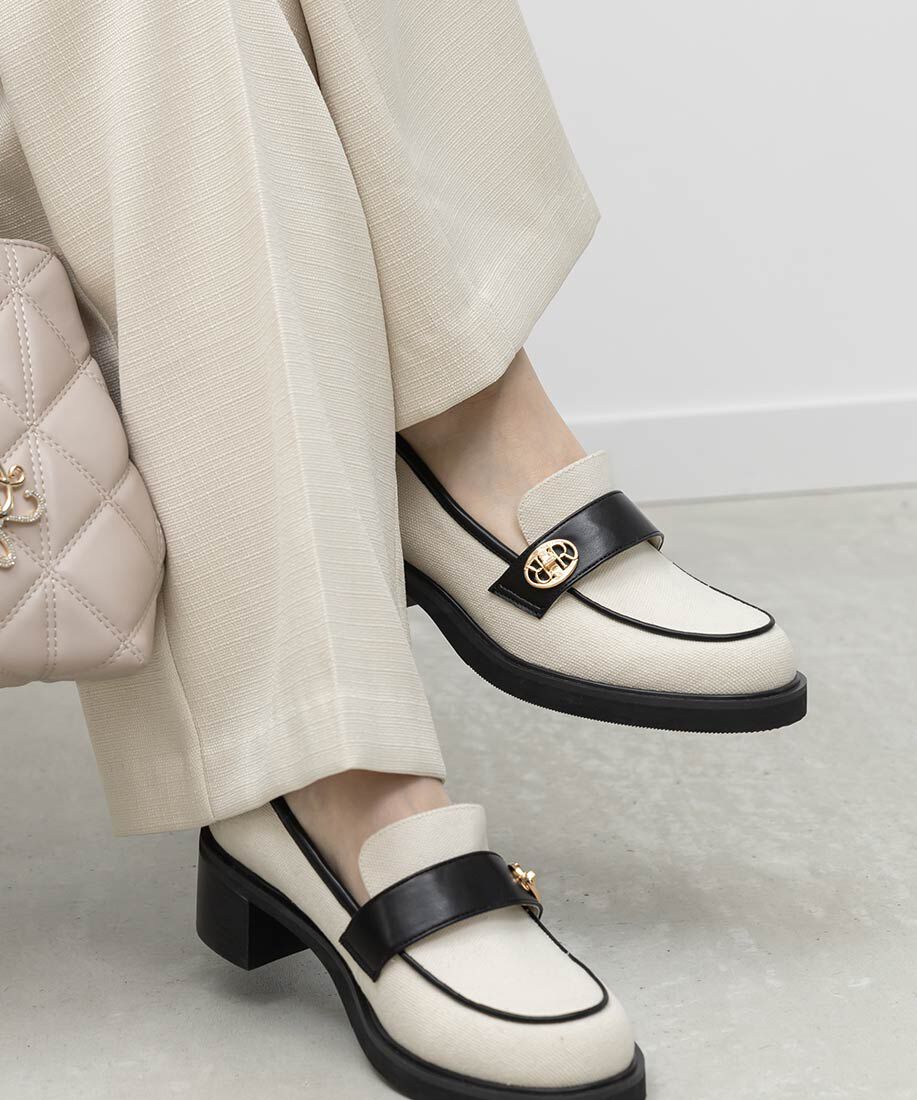  「モノグラムパーツボリュームローファー」|ローファー|ブラック