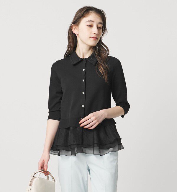 UNITED ARROWS「レディー ポロニット 」|カーディガン|BLACK