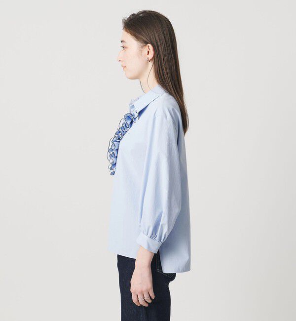 UNITED ARROWS「メロー フリル スキッパー パフ ブラウス ‐防しわ 吸水速乾 UVカット 遮熱性 接触冷感 ウォッシャブル‐」|シャツ・ブラウス|