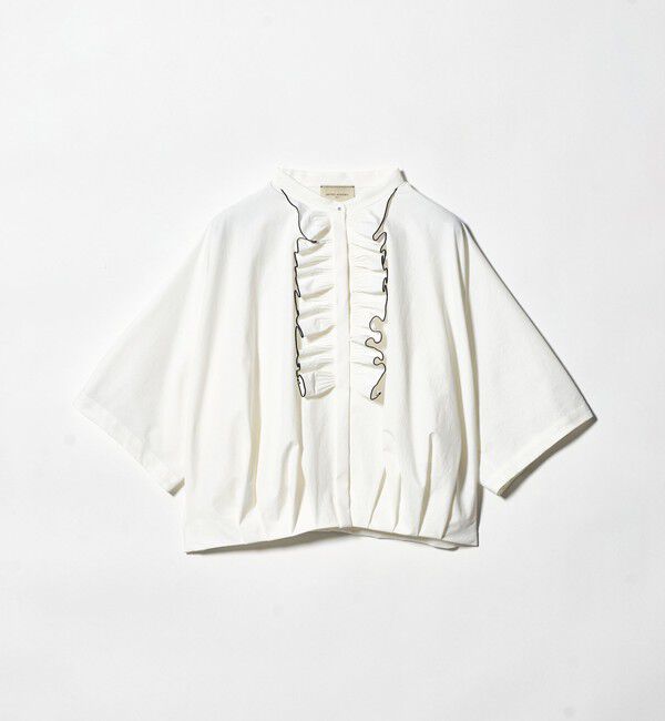 UNITED ARROWS「メロー フリル シャツ ブラウス ‐防しわ 吸水速乾 UVカット 遮熱性 接触冷感 ウォッシャブル‐」|シャツ・ブラウス|WHITE