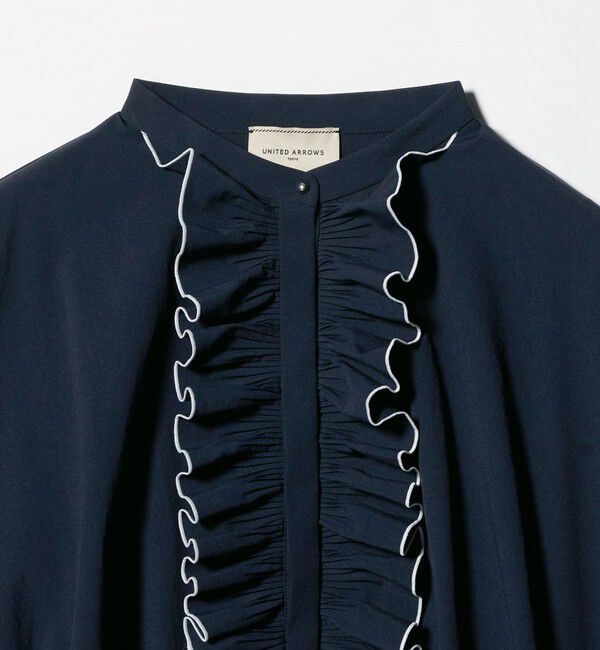 UNITED ARROWS「メロー フリル シャツ ブラウス ‐防しわ 吸水速乾 UVカット 遮熱性 接触冷感 ウォッシャブル‐」|シャツ・ブラウス|