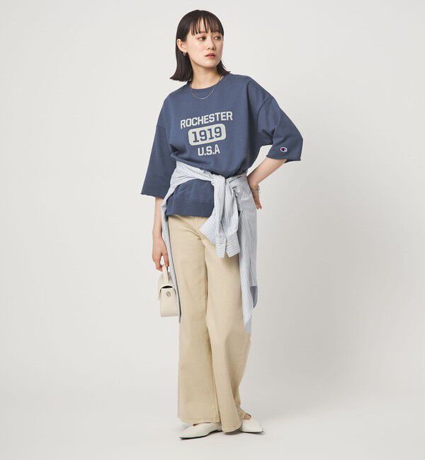 UNITED ARROWS green label relaxing「【別注】＜Champion＞6分袖 プリント スウェット プルオーバー」|Tシャツ・カットソー|