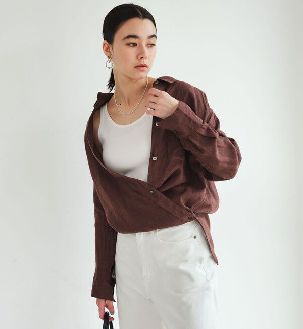 UNITED ARROWS green label relaxing「【結論シリーズ】リネン2WAYシャツ［size SHORTあり］」|シャツ・ブラウス|