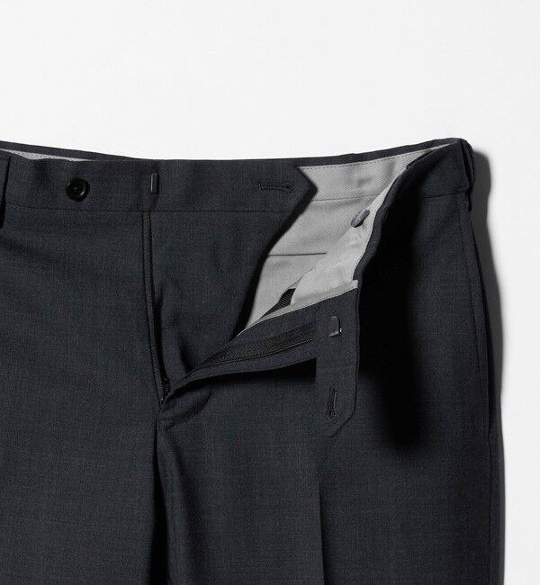 UNITED ARROWS green label relaxing「TW メランジ トロピカル スタンダード スラックス -ウォッシャブル・ストレッチ・ウエストアジャスター-」|スラックス|