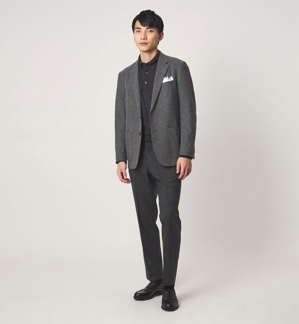 UNITED ARROWS green label relaxing「TW メランジ トロピカル スタンダード スラックス -ウォッシャブル・ストレッチ・ウエストアジャスター-」|スラックス|